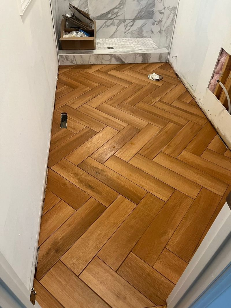 Herringbone oak floor