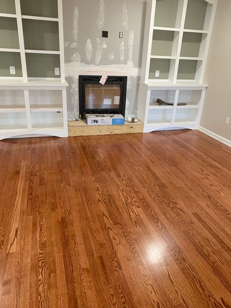 New red oak floor in a living room