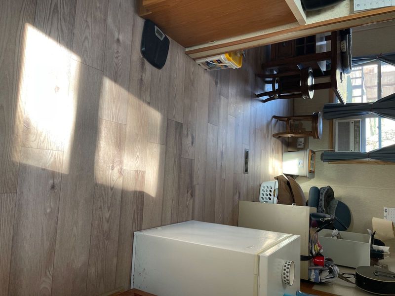 Luxury vinyl plank in a laundry room