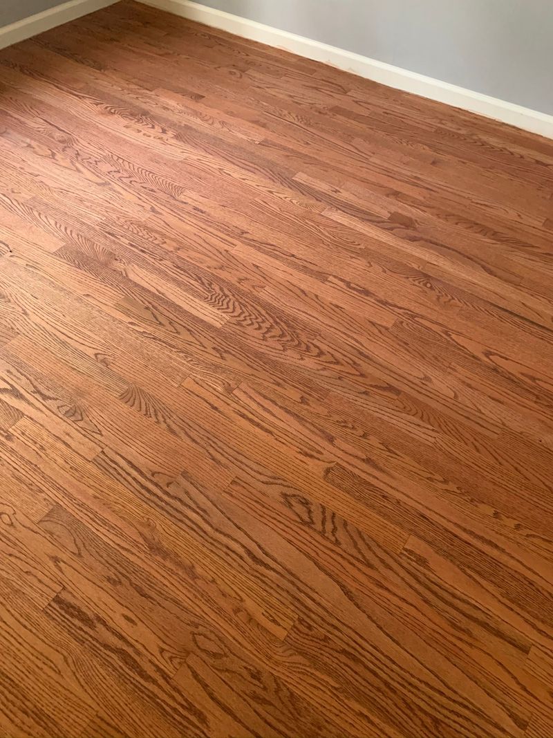 Red oak refinished with a medium stain
