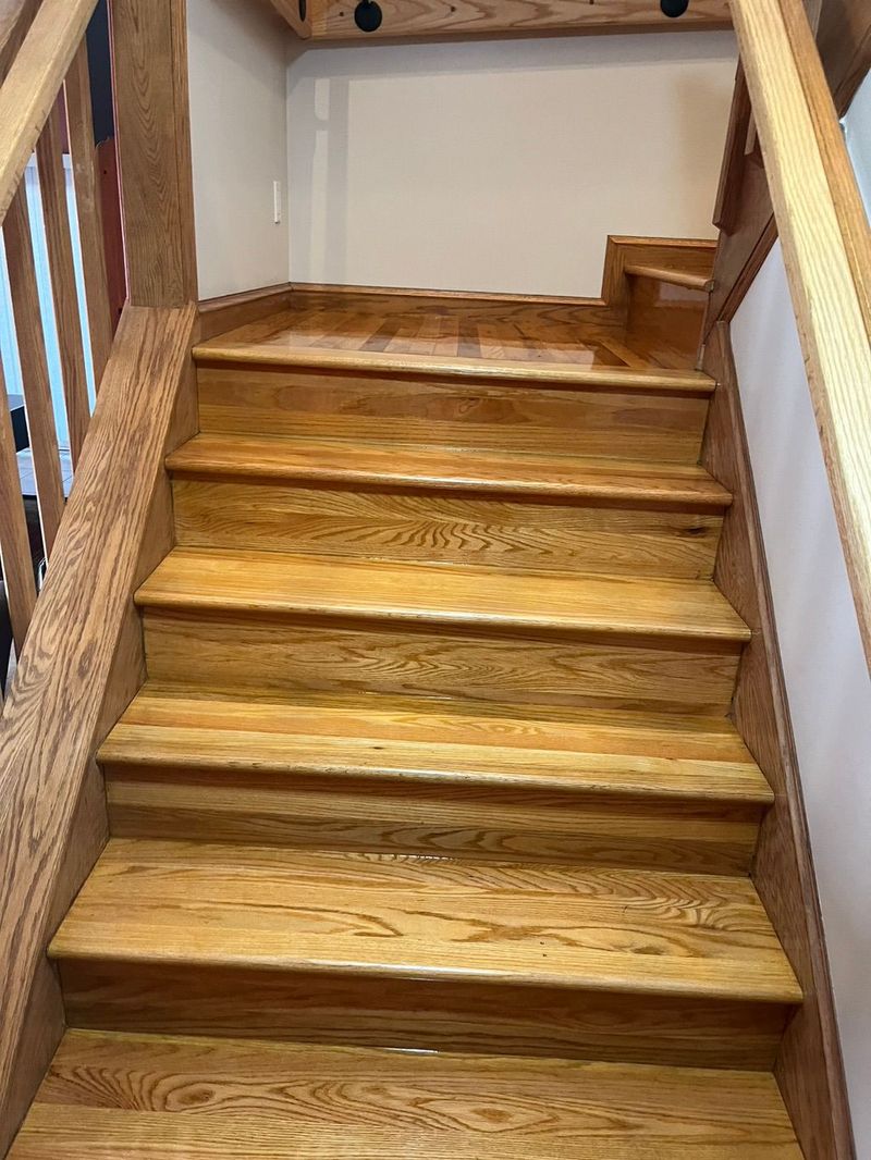 Natural oak stair treads