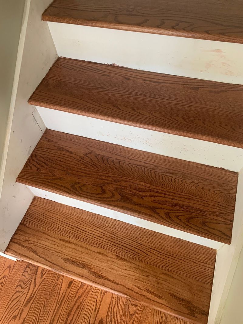 Stained oak stair treads